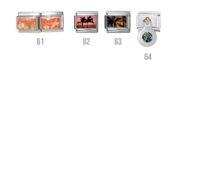 Holiday and travel 9mm Italian charms