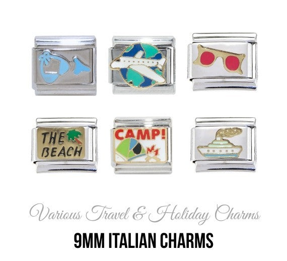 Holiday and travel 9mm Italian charms