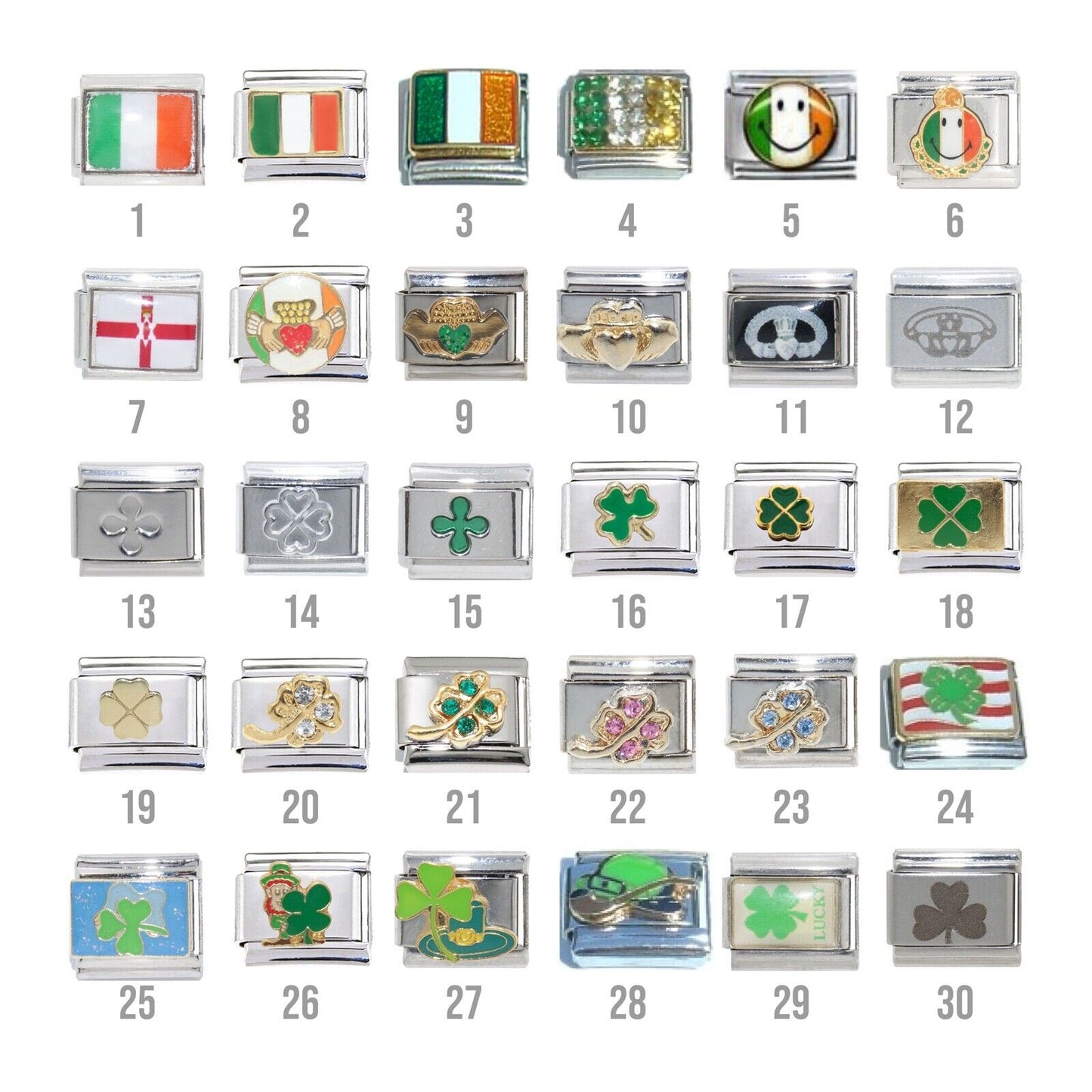 Irish, lucky - 9mm Italian charm