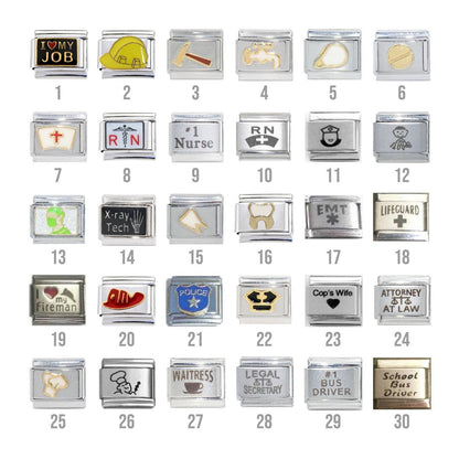 Jobs and hobbies - 9mm Italian charms
