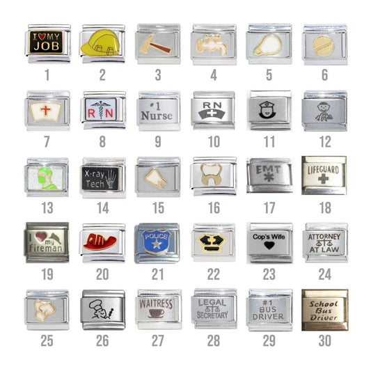 Jobs and hobbies - 9mm Italian charms