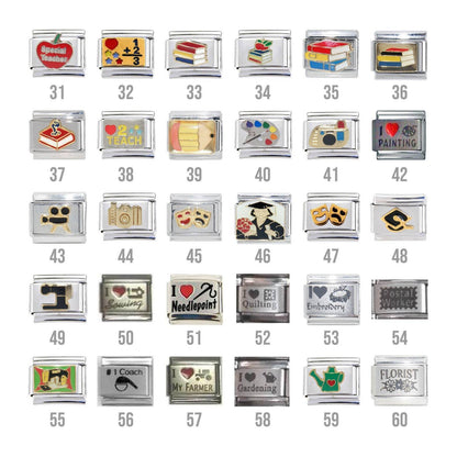 Jobs and hobbies - 9mm Italian charms