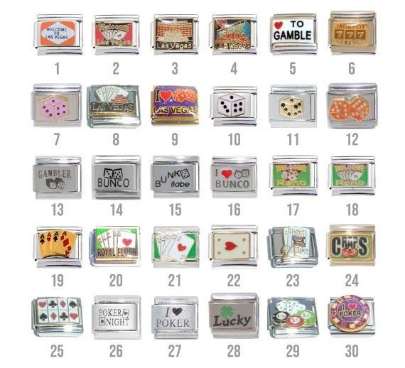 Las Vegas gambling - 9mm Italian charms