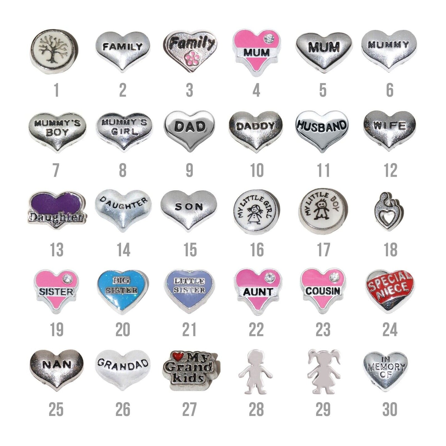 Floating locket including 5 charms of your choice - floating charms