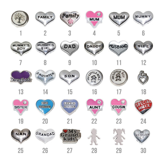 Floating locket including 5 charms of your choice - floating charms