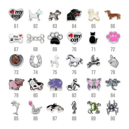 Floating locket including 5 charms of your choice - floating charms