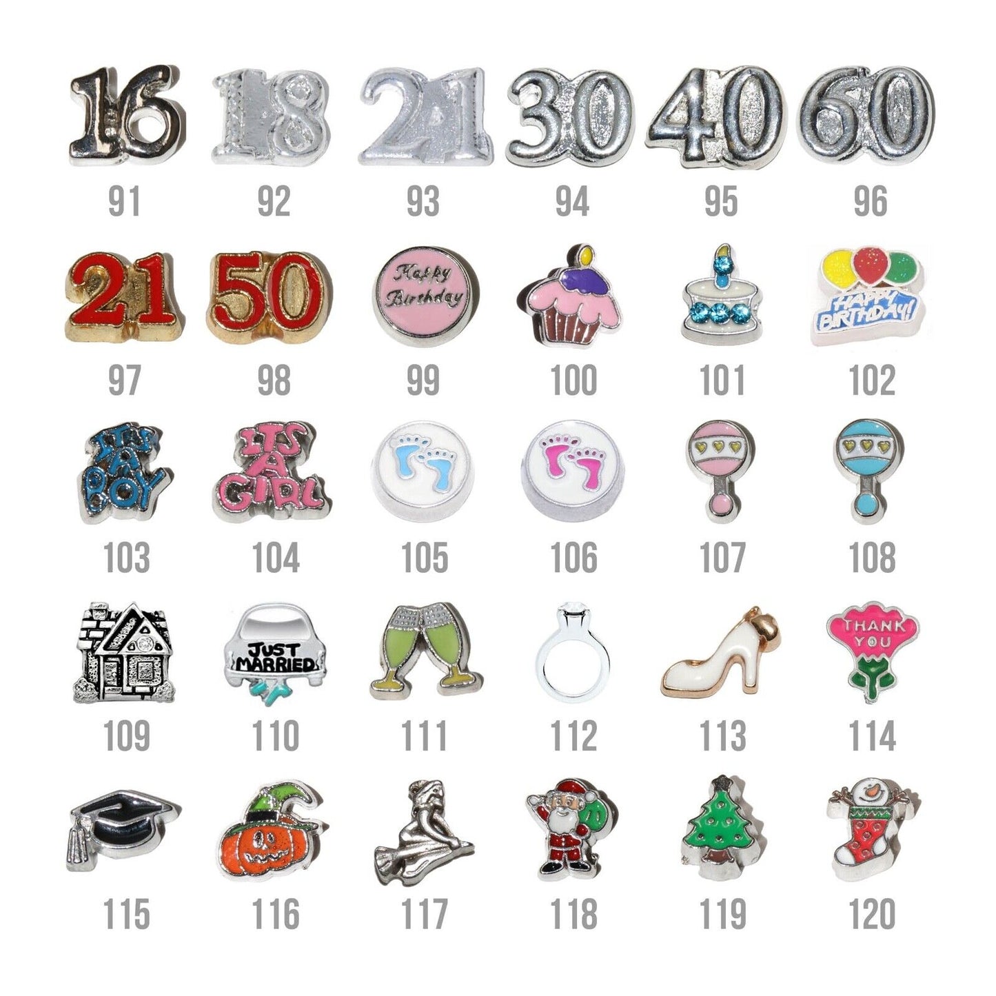 Floating locket including 5 charms of your choice - floating charms