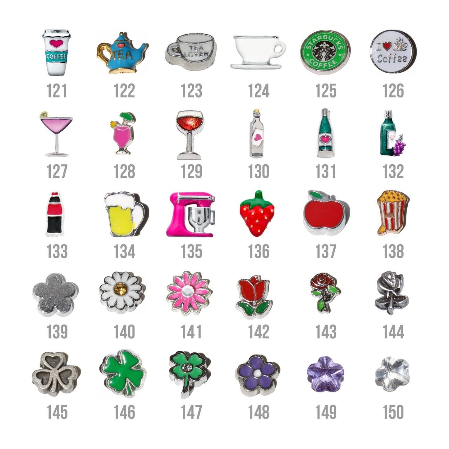 Floating locket including 5 charms of your choice - floating charms