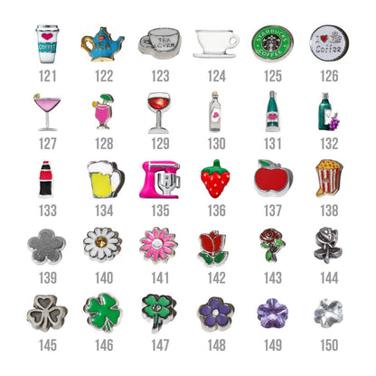 Floating locket including 5 charms of your choice - floating charms