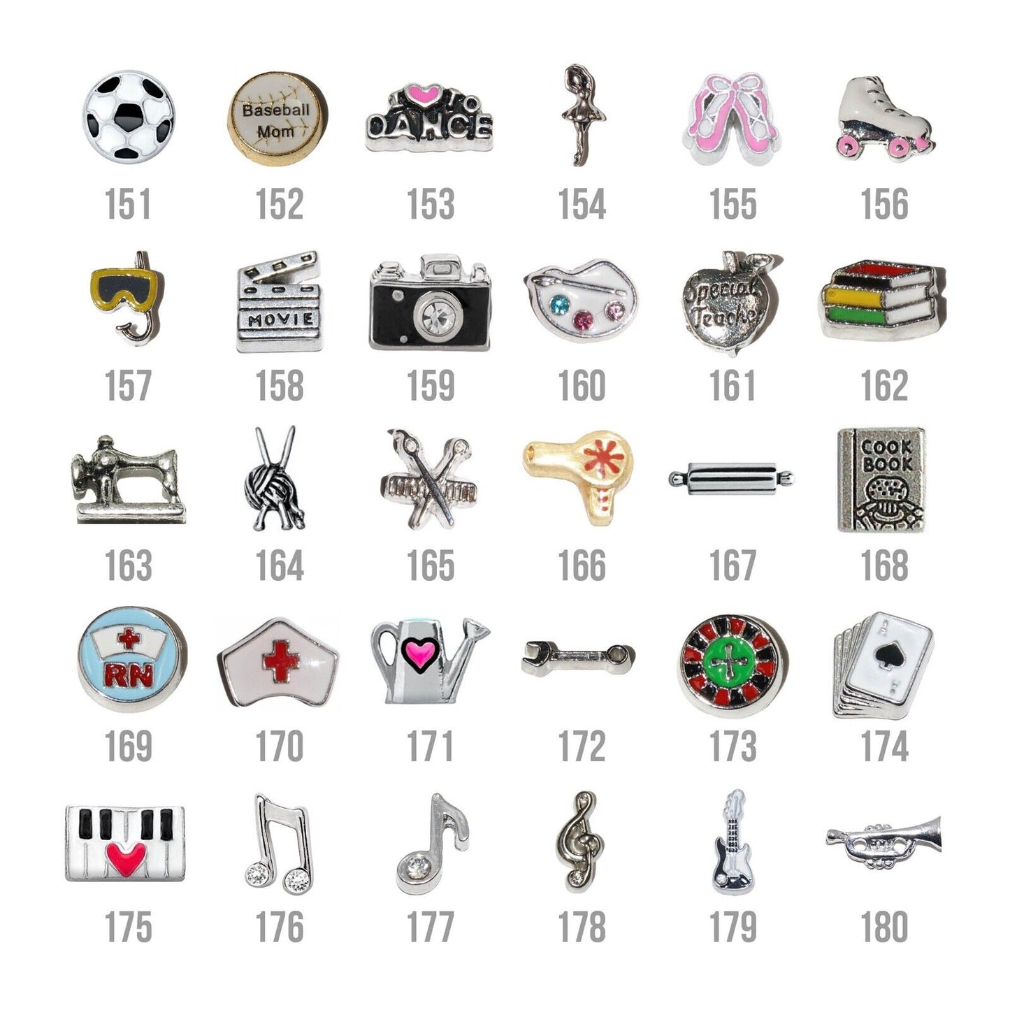 Floating locket including 5 charms of your choice - floating charms