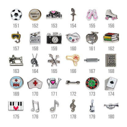 Floating locket including 5 charms of your choice - floating charms