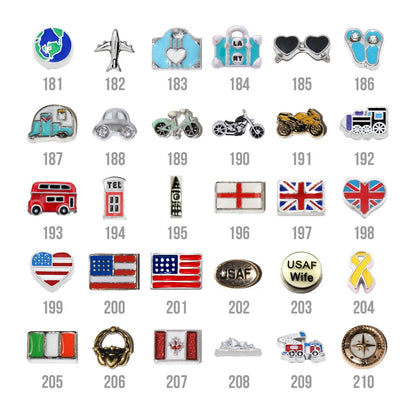 Floating locket including 5 charms of your choice - floating charms