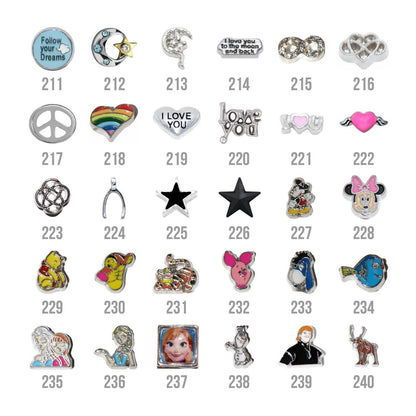 Floating locket including 5 charms of your choice - floating charms