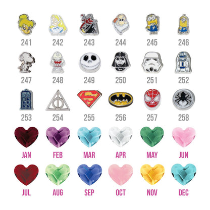 Floating locket including 5 charms of your choice - floating charms