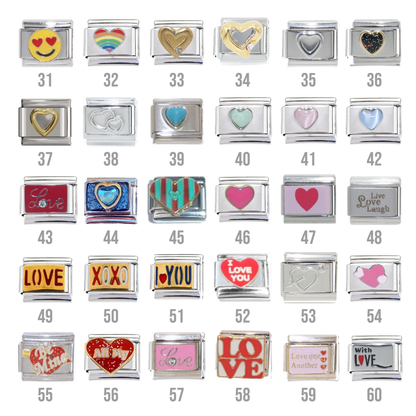Love, Hearts & Valentines Day 9mm Italian Charms