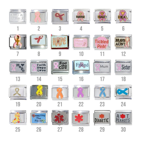 Medical, ribbons  - 9mm Italian charm