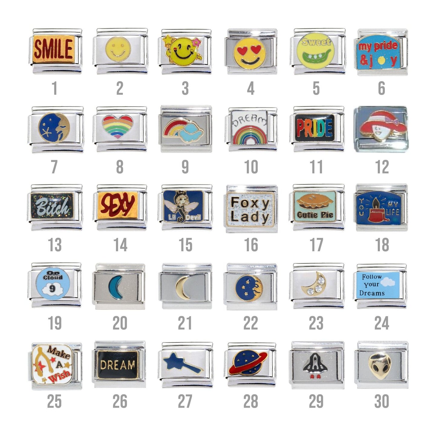 Miscellaneous enamel - 9mm Italian Charms