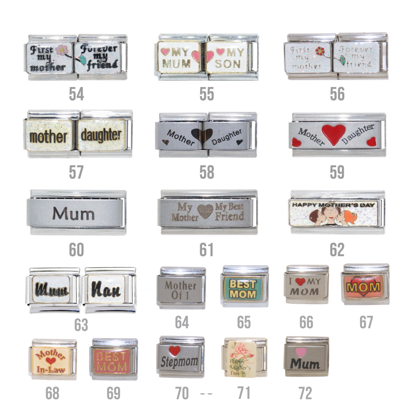 Mum, Mom & Mother's Day 9mm Italian Charm - Fits 9mm classic Italian charm bracelets