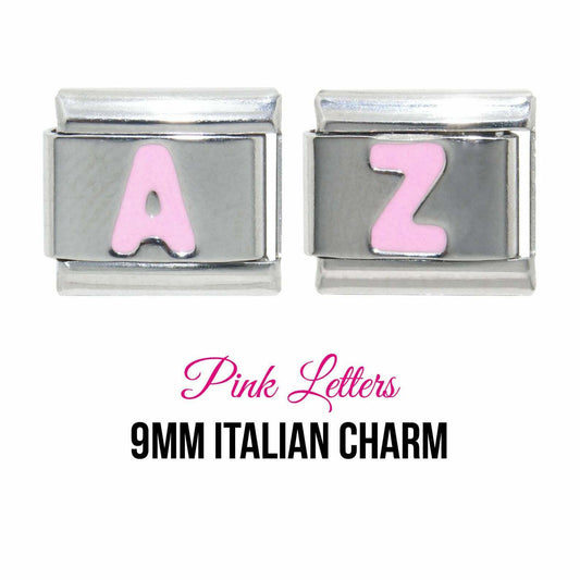 Letters - Pink 9mm Italian charm