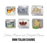 Princess, fairies 9mm Italian charms
