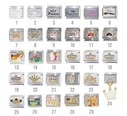 Princess, fairies 9mm Italian charms