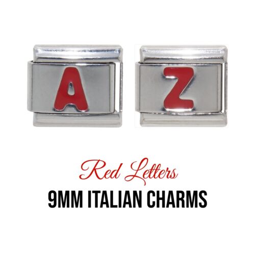 Letters - Red 9mm Italian charm