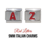 Letters - Red 9mm Italian charm
