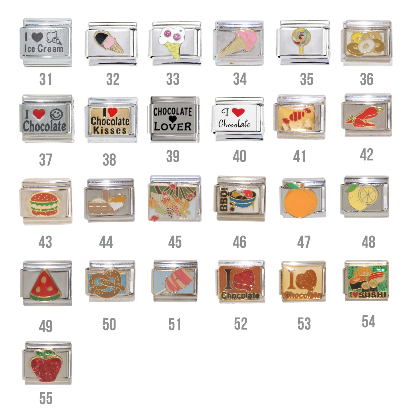 Fruit, Veg and other Food 9mm Italian Charms