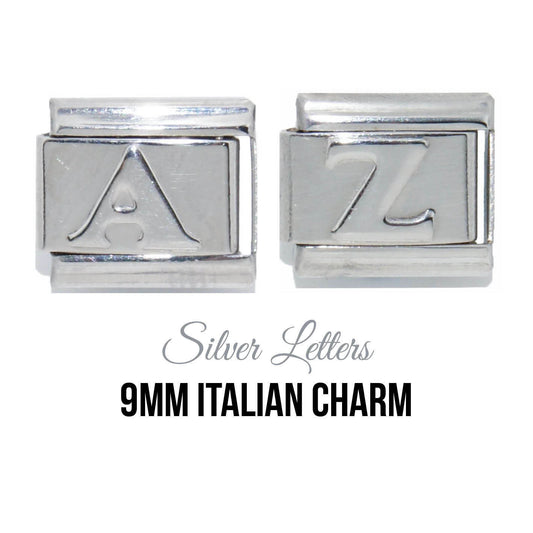 Letters - Silver coloured 9mm Italian charm