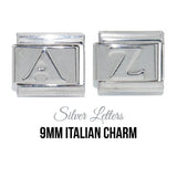 Letters - Silver coloured 9mm Italian charm