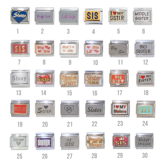 Sister & Brother Charms - 9mm Italian charm