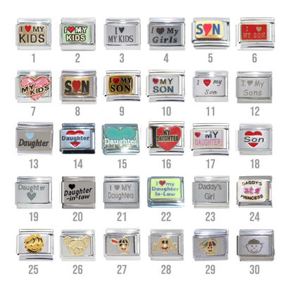 Son, Daughter & Children - 9mm Italian charm