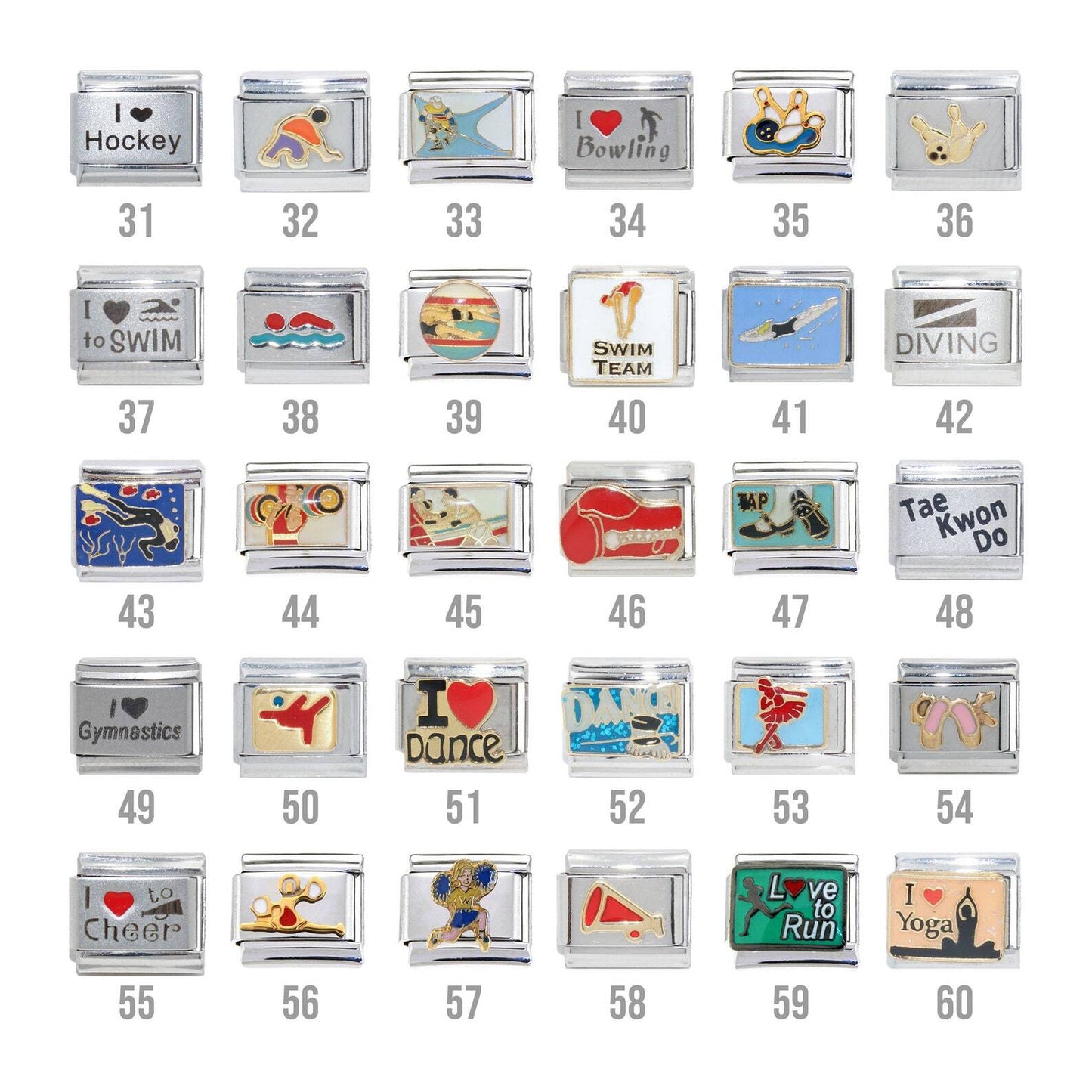 Sports - 9mm Italian charms