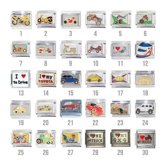 Transportation  9mm Italian Charms