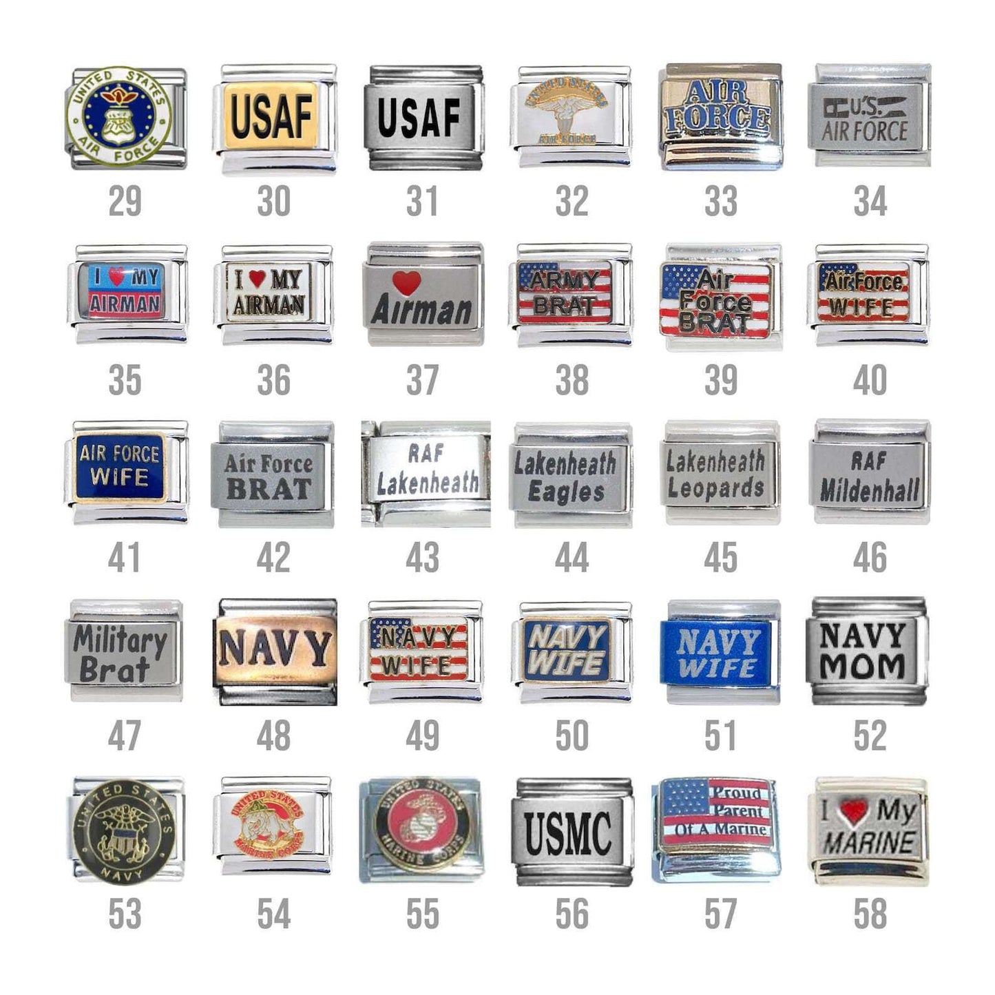 USA Military 9mm Italian charms