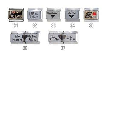 Wedding, love anniversary -  9mm Italian charms