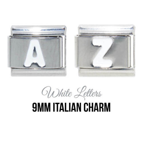 Letters - White 9mm Italian charm
