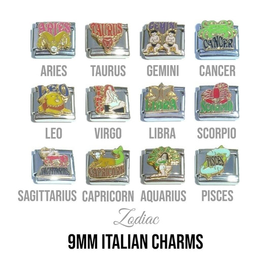 Zodiac - Picture enamel 9mm Italian charm