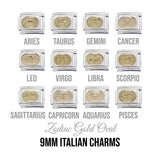 Zodiac - Gold colour 9mm Italian Charm